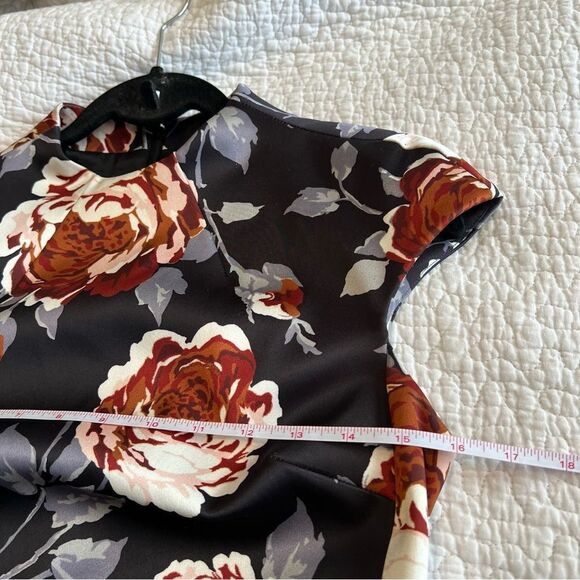 Theory Black Floral Mini Dress - Picture 10 of 12